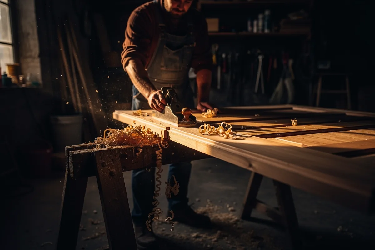 Menuisier au travail