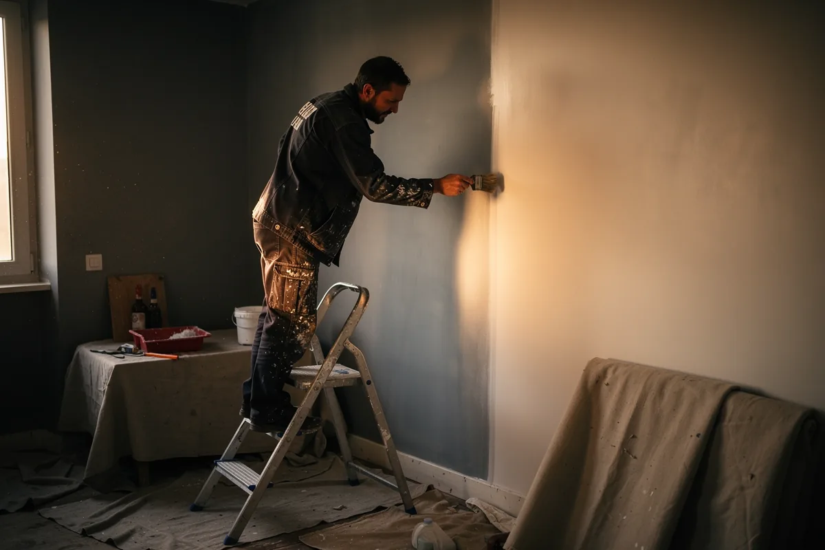 Façadier au travail